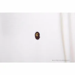 Hypeyourbeast BAPE Classic Ape Head Embroidered Long Sleeve Shirt'WHITE' Clothes