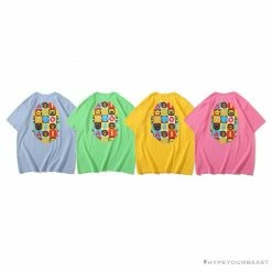 Hypeyourbeast BAPE Baby Milo Color Square Ape Head Tee Shirt'YELLOW' Clothes