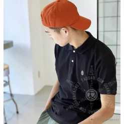 Hypeyourbeast BAPE Solid Color Versatile Embroidered Ape Head Small Badge Polo Shirt'BLACK' Clothes