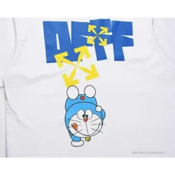 Hypeyourbeast OFF-WHITE Doraemon Stereo Arrow Tee Shirt WHITE T-Shirts