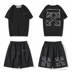 Hypeyourbeast Pants OFF-WHITE Dimensional Sketch Shorts'BLACK'