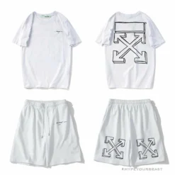 Hypeyourbeast OFF-WHITE Dimensional Sketch Shorts'WHITE' Pants