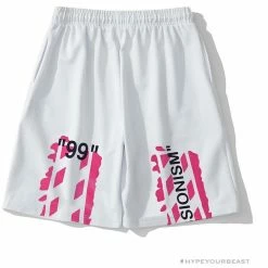 Hypeyourbeast OFF-WHITE 99 X Pink Arrow Shorts 'WHITE' Pants