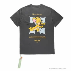 Hypeyourbeast OFF-WHITE Jerry Move Faster Tee Shirt'GREY'