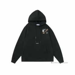 HypeYourBeast Off White Hoodie Jabba Flower - Black Hoodies & Jackets