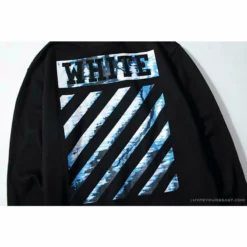 Hypeyourbeast OFF-WHITE Classic Wave Oil Painting Cotton Terry Long Sleeve Shirt'BLACK' Shirts