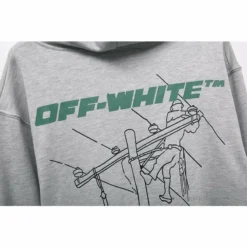 Hypeyourbeast Hoodies & Jackets OFF-WHITE Hand-Painted Utility Pole Worker Hoodie'GREY'