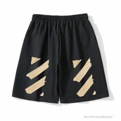 Hypeyourbeast Pants OFF-WHITE Explosive Strip Basic Arrow Shorts 'BLACK'
