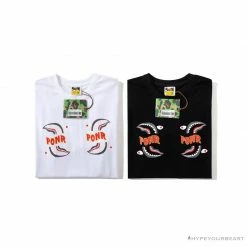 Hypeyourbeast Clothes BAPE Shark Head PONR Tee Shirt'WHITE'