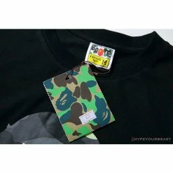 Hypeyourbeast Clothes BAPE Luminous Spots Camouflage Great Ape Man Black Head Cotton Short Sleeve Tee Shirt'BLACK'