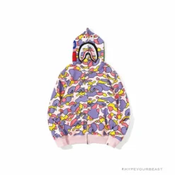 Hypeyourbeast BAPE Shark Head STA Star Camouflage Hoodie'PINK'