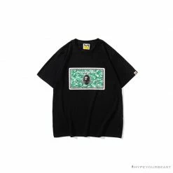 Hypeyourbeast Clothes BAPE Spoof Dollar Bill Tee Shirt 'BLACK'
