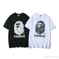 Hypeyourbeast BAPE Starry Sky Camouflage Luminous Great Ape Man Head Tee Shirt'WHITE'