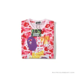 Hypeyourbeast BAPE Ape Head Star Camouflage Shading Tee Shirt'PINK' Clothes