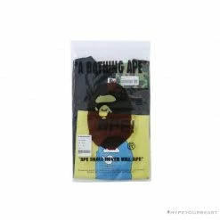 Hypeyourbeast Clothes BAPE Ape Head Blue X Yellow Contrast Letter Tee Shirt