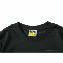 Hypeyourbeast BAPE Messy Letters Upside Down Little Ape Head Tee Shirt'BLACK'