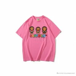 Hypeyourbeast Clothes BAPE Baby Milo Watermelon Little Monkey Tee Shirt 'PINK'