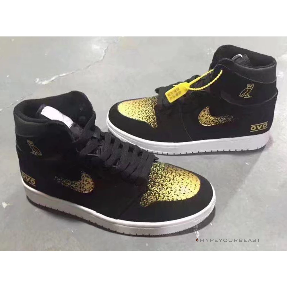 Hypeyourbeast Air Jordan 1 High 'OVO Gold / Black'