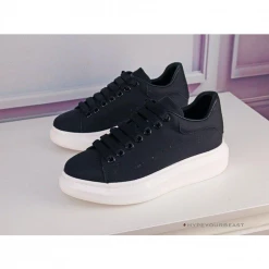 Hypeyourbeast Alexander McQueen Black / White Sole Lace Up Sneaker