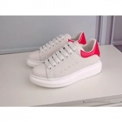 Hypeyourbeast Alexander McQueen White / Pink Lace Up Sneaker A. Mcqueen
