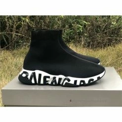Hypeyourbeast BCG Sock Sneakers'Graffiti - Black White' Balenciaga