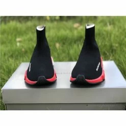 Hypeyourbeast BCG Sock Sneakers Clear Sole Black / Red