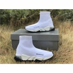 Hypeyourbeast Balenciaga BCG Sock Trainers White / White