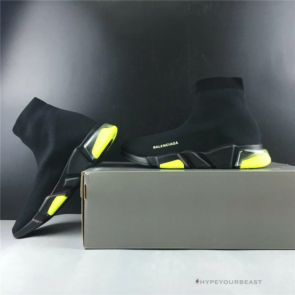 Hypeyourbeast BCG Sock Sneakers Clear Sole - Black Yellow Fluo Balenciaga