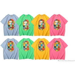 Hypeyourbeast BAPE Baby Milo Color Square Ape Head Tee Shirt'YELLOW' Clothes