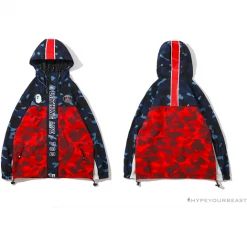 Hypeyourbeast Clothes BAPE X PSG Paris Saint-Germain Camouflage Blue-Red Hoodie