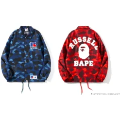 Hypeyourbeast BAPE X RUSSELL ATHLETIC Drawstring Camouflage Sweater'BLUE' Clothes