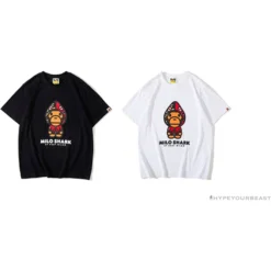 Hypeyourbeast BAPE Baby Milo Red Shark Hat Little Monkey Tee Shirt'WHITE'