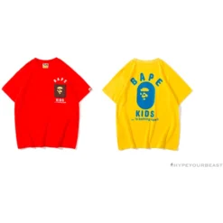 Hypeyourbeast BAPE KIDS Small Net Pocket Ape Man Head Tee Shirt'RED' Clothes