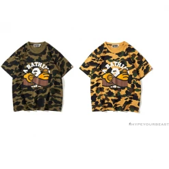 Hypeyourbeast Clothes BAPE KIDS Elbow Hug Gorilla Camouflage Tee Shirt'YELLOW'
