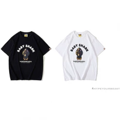 Hypeyourbeast Clothes BAPE Baby Shark Blue Shark Tee Shirt'WHITE'