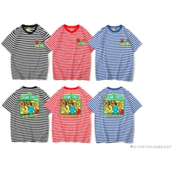 Hypeyourbeast Clothes BAPE Baby Milo Sesame Street Striped Tee Shirt'BLACK'