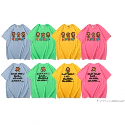 Hypeyourbeast Clothes BAPE Baby Milo Watermelon Little Monkey Tee Shirt'BLUE'