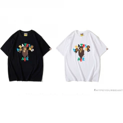 Hypeyourbeast BAPE Baby Milo Color Letter Monkey Tee Shirt'BLACK'