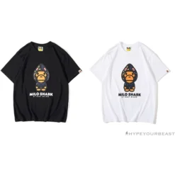 Hypeyourbeast BAPE Baby Milo Blue Shark Hat Little Monkey Tee Shirt'BLACK' Clothes