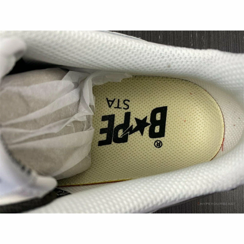 Hypeyourbeast Bape Sta Low Top Sneakers 'White Metallic Silver'