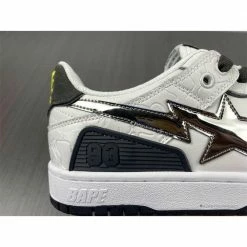 Hypeyourbeast Bape Sta Low Top Sneakers'White Metallic Silver'