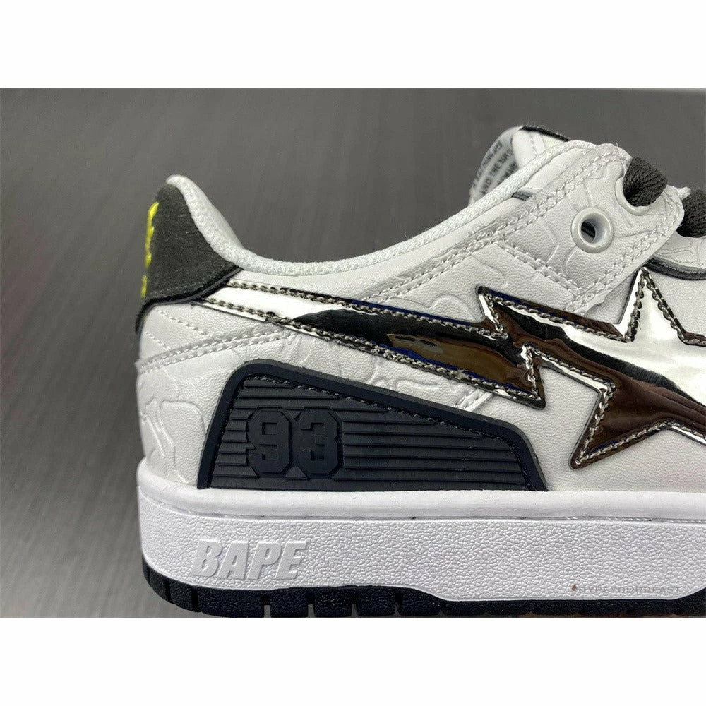 Hypeyourbeast Bape Sta Low Top Sneakers 'White Metallic Silver'