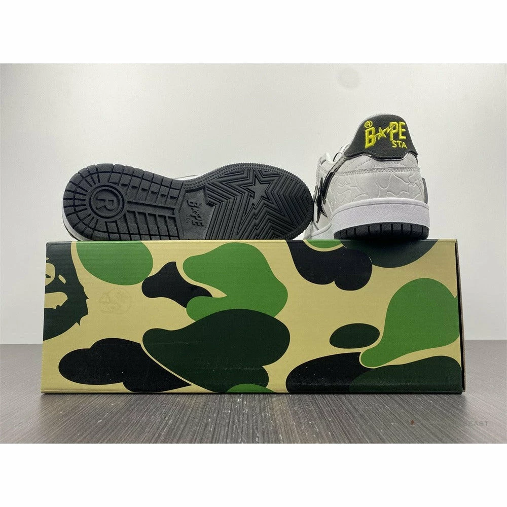 Hypeyourbeast Bape Sta Low Top Sneakers 'White Metallic Silver'