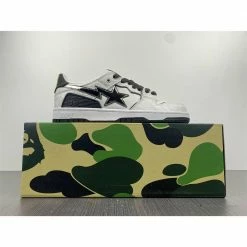 Hypeyourbeast Bape Sta Low Top Sneakers'White Metallic Silver'