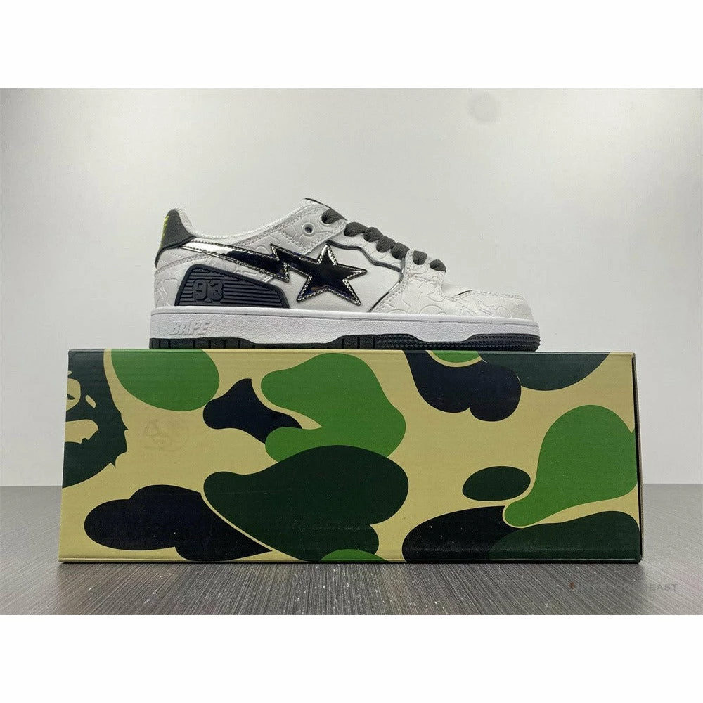 Hypeyourbeast Bape Sta Low Top Sneakers 'White Metallic Silver'