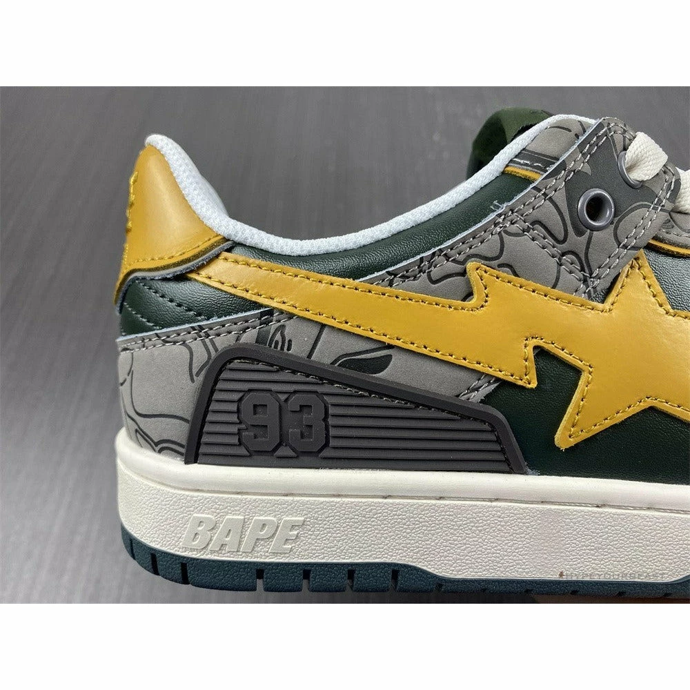 Hypeyourbeast Bape Sta Low Top Sneakers 'Grey Mustard Yellow'