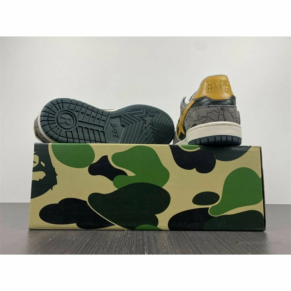 Hypeyourbeast Bape Sta Low Top Sneakers 'Grey Mustard Yellow'