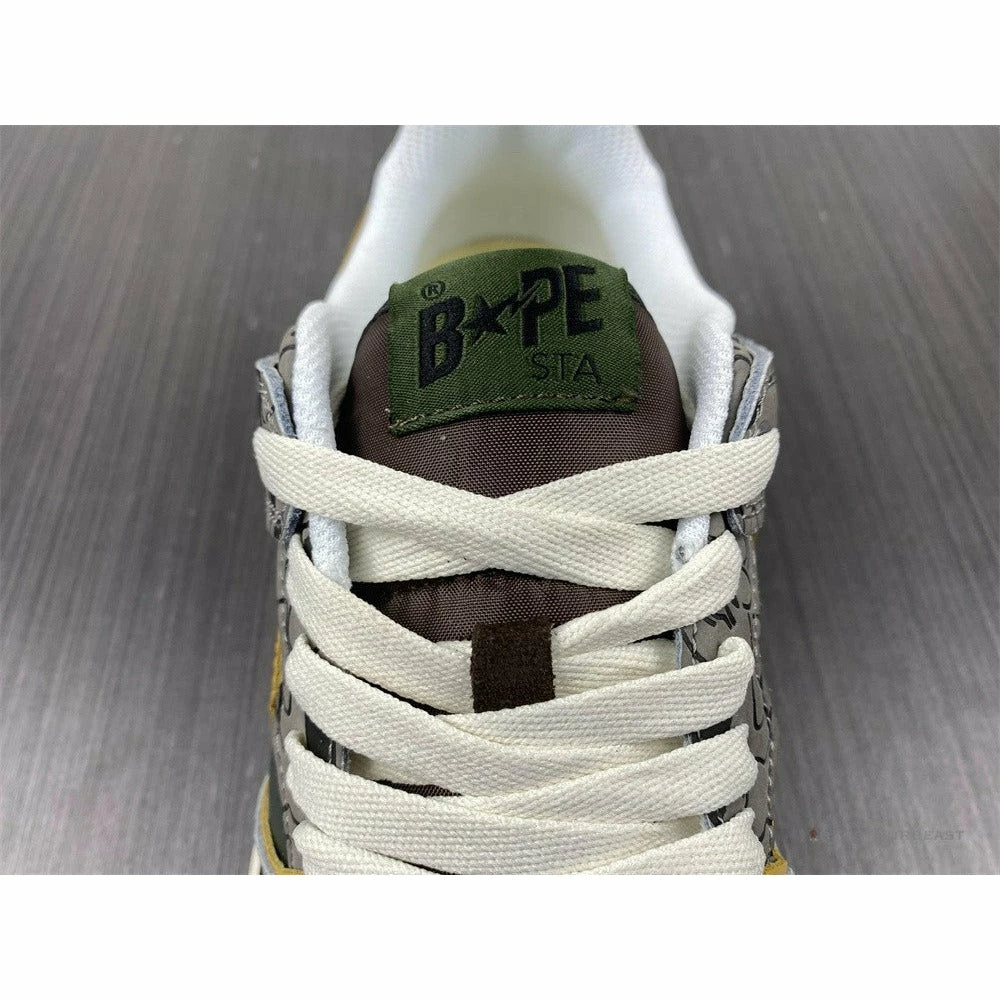 Hypeyourbeast Bape Sta Low Top Sneakers 'Grey Mustard Yellow'