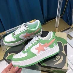 Hypeyourbeast Bape Sta Low Top Sneakers Green Pink