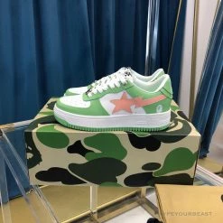 Hypeyourbeast Bape Sta Low Top Sneakers Green Pink